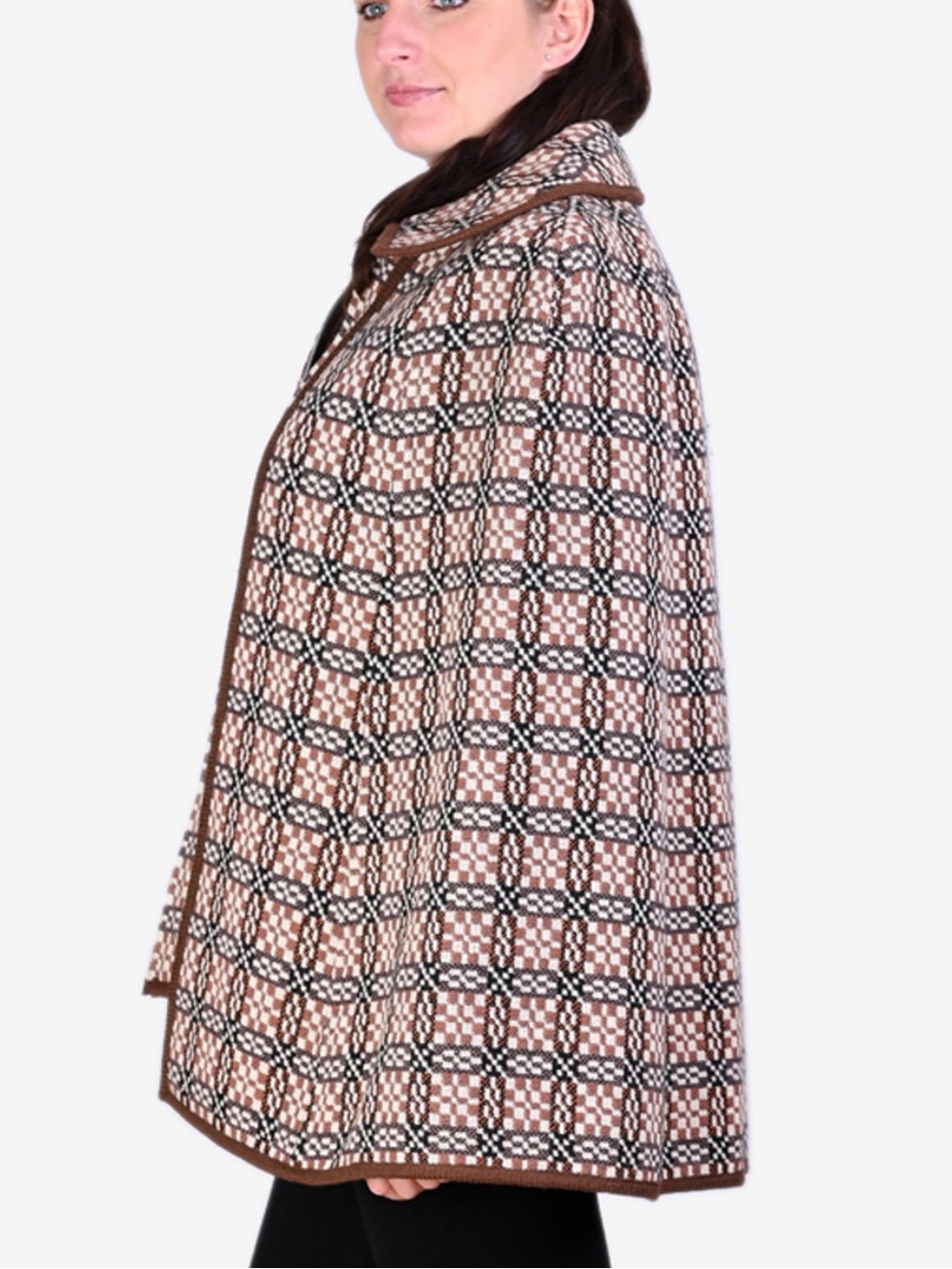 Welsh Woollens 💯% Pure New Wool Patterned Cape Size M